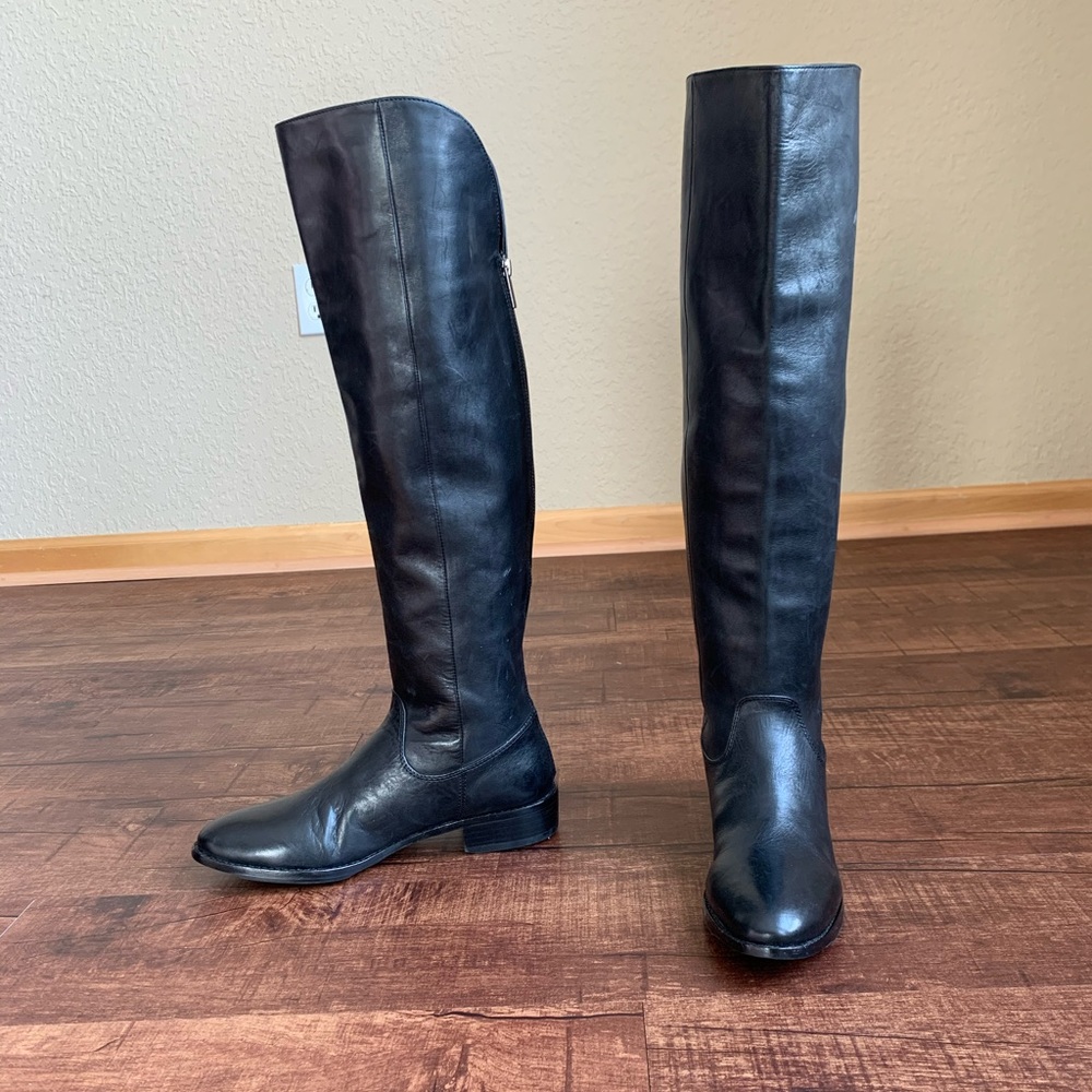 🇺🇸BLACK Saks Fifth Avenue 8.5M knee hi riding boots
